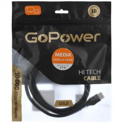 Кабель GoPower HDMI(m)-HDMI(m) черный 1,5м ver1,4 00-00027305