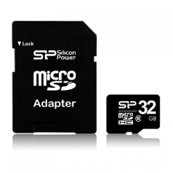 Флеш карта MicroSDHC 32GB SILICON POWER class 4 + sd-adapter