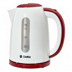 Чайник DELTA DL-1106 белый с бордовым
