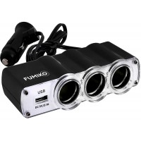 Разветвитель в прикуриватель FUMIKO CS01 1USB 3 АЗУ 2.1А черный