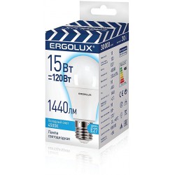 Лампа светодиодная ERGOLUX LED-A60-15W-E27-4K