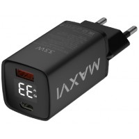 Cетевое зарядное устройство Maxvi A402PD LED black