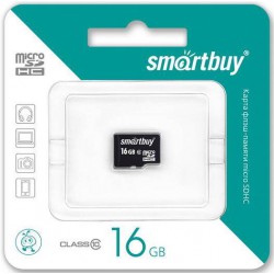 Флеш карта MicroSDHC 16GB SMARTBUY Class10 без адаптера