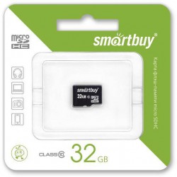 Флеш карта MicroSDHC 32GB SMARTBUY Class10 без адаптера