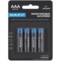 Щелочная батарейка Maxvi MBLR03CF4, COMFORT, AAA, alkaline, 4 шт.
