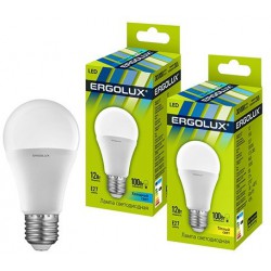 Лампа светодиодная ERGOLUX LED-A60-12W-E27-4K