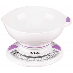 Весы кухонные DELTA KCA-103 белый с фиолетовым