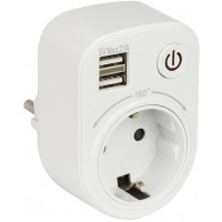 Разветвитель EKF PROxima SB-01 1 роз. 16А + 2 USB 5V 2,1A (розеточный блок, адаптер)