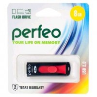 Флеш-диск USB 8GB PERFEO Black S01 PF-S01B008